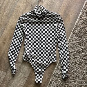 Checkered Black and White bodysuit